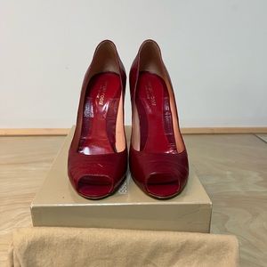 Sergio Rossi Pelle Anguilla eel skin peep toe pumps